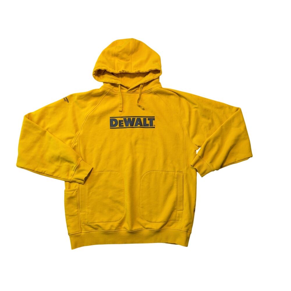 DeWALT Men's Yellow Logo Long Sleeve Workwear Pullover Hoodie Sweatshirt Size XL